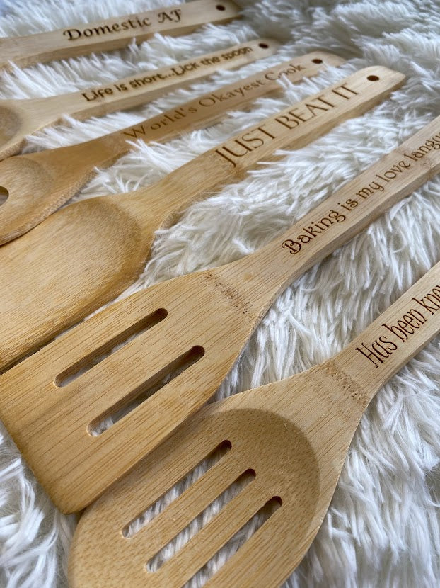 BULK CUSTOM Medium WOODEN Spoons 7 Inch Personalized Wood Spoons Taster  Soup Wood Spoons Wedding Party Personalized Spoons 